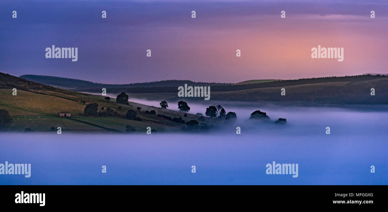 Temperature inversion in the Hope Valley, Derbyshire Peak district