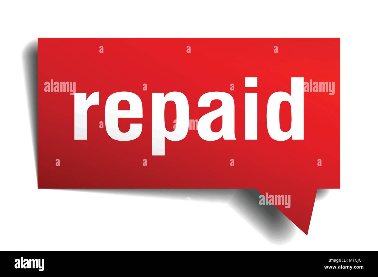 Repaid repaid red 3d square isolated speech bubble Stock Vector Image & Art ...