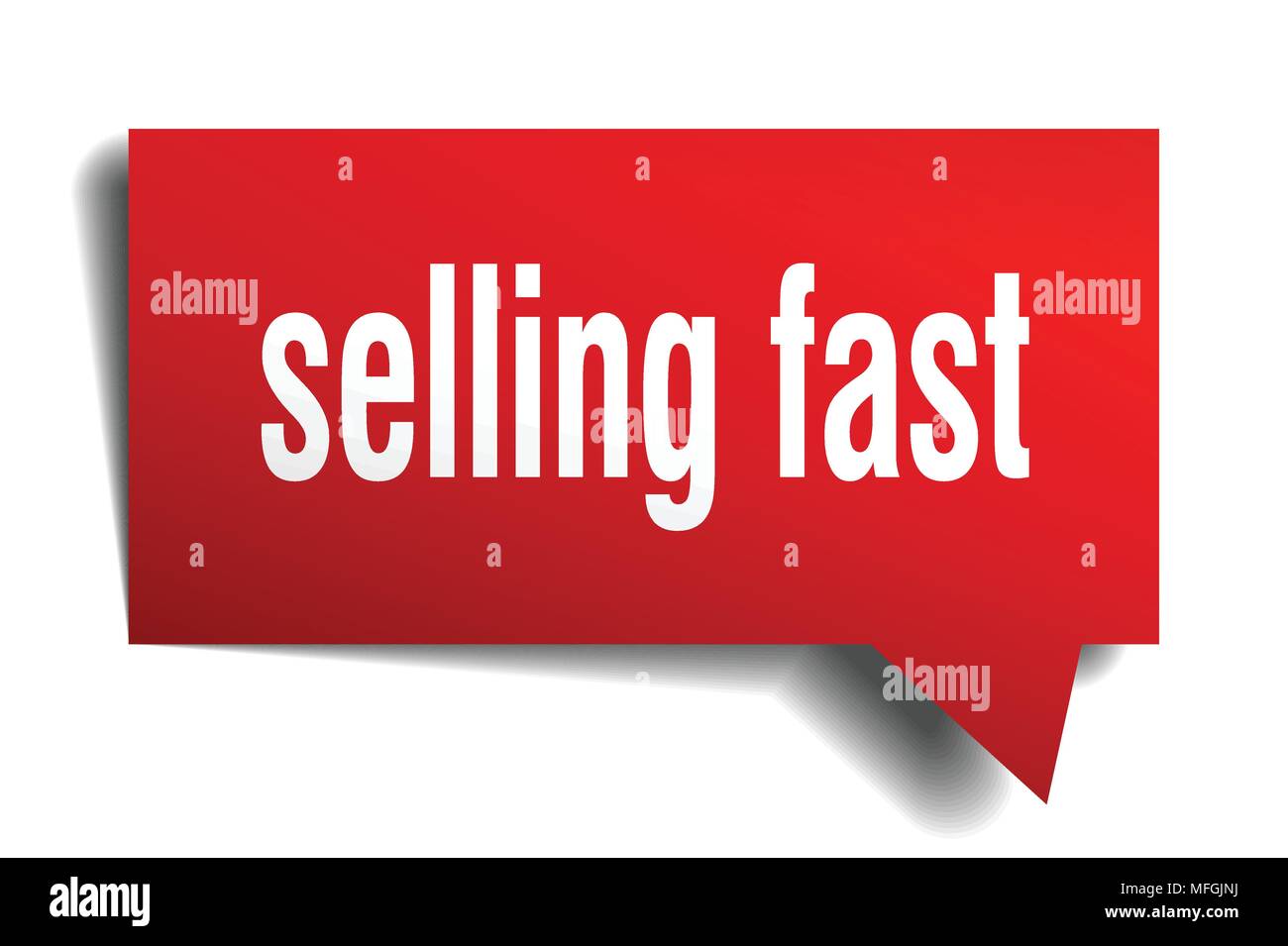 selling fast red 3d square isolated speech bubble Stock Vector Image ...