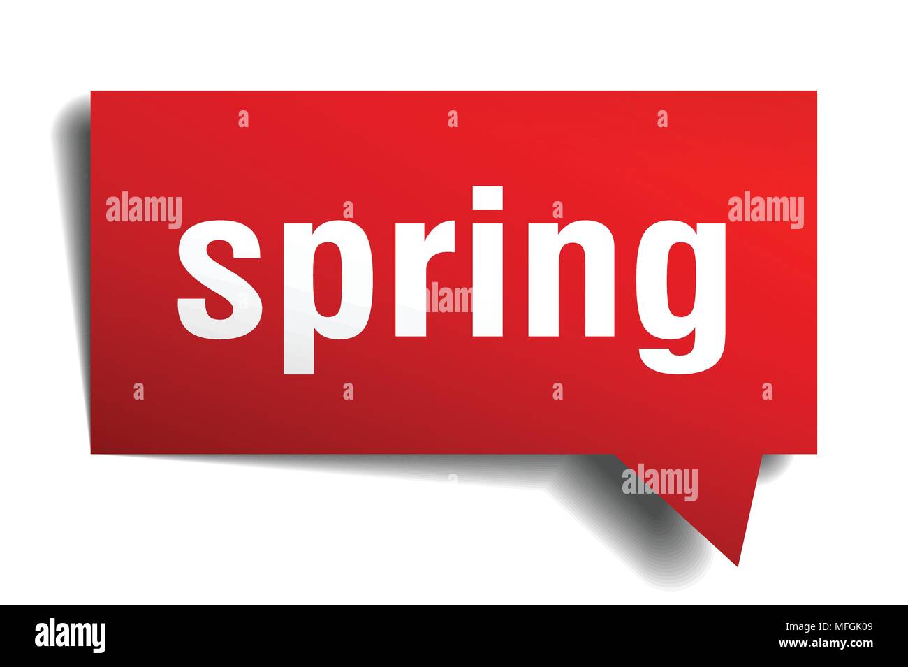 Spring Text Bubble spring red 3d square isolated speech bubble Stock Vector Image & Art ...
