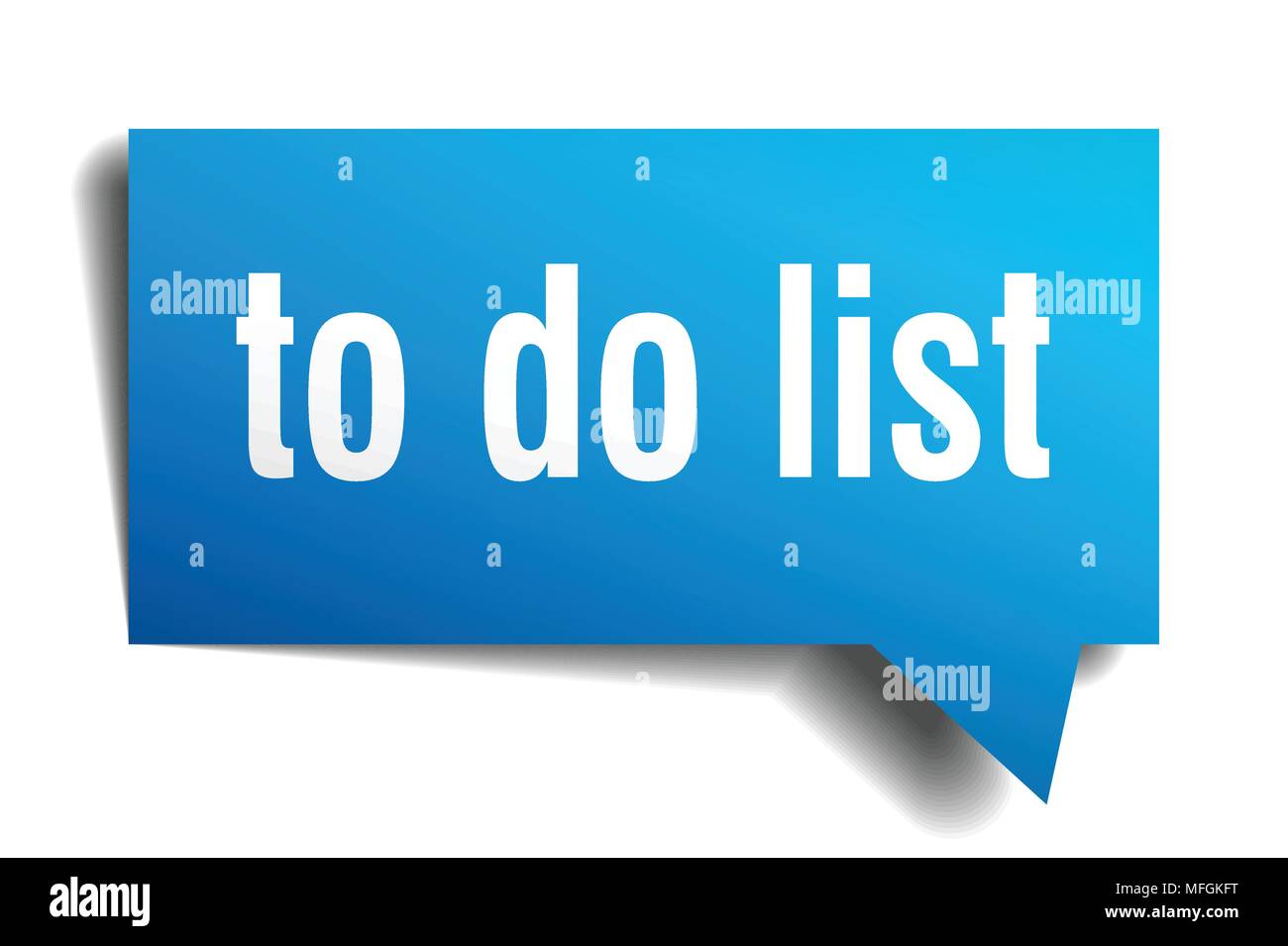 to do list blue 3d square isolated speech bubble Stock Vector Image ...