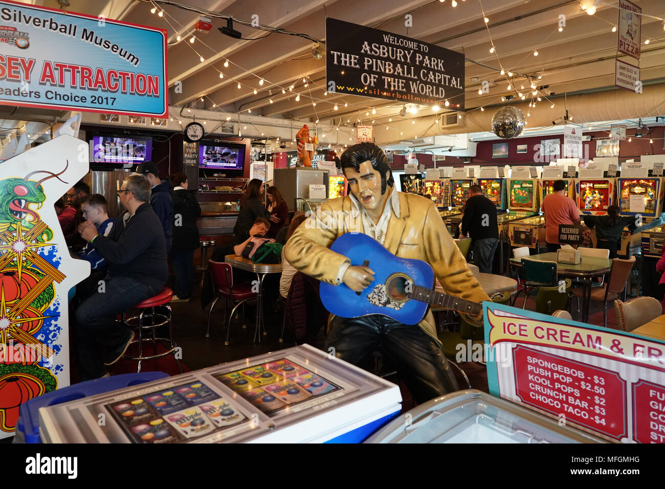 A pinball amusement arcade in Asbury Park, New Jersey, in the United