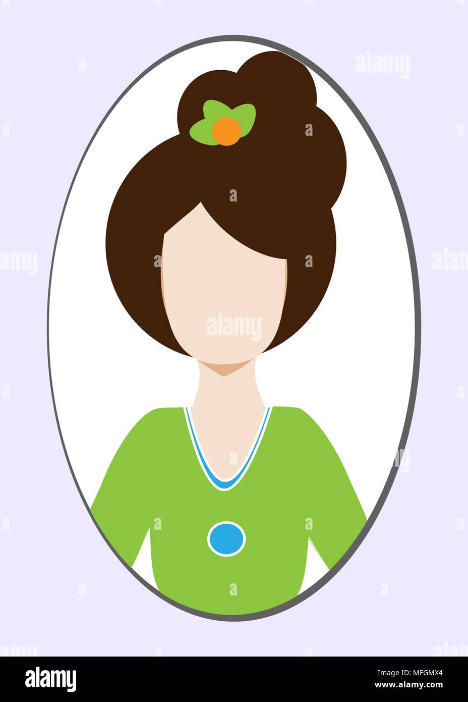 Female avatar or pictogram for social networks. Modern flat colorful style. Vector illustration Stock Vector