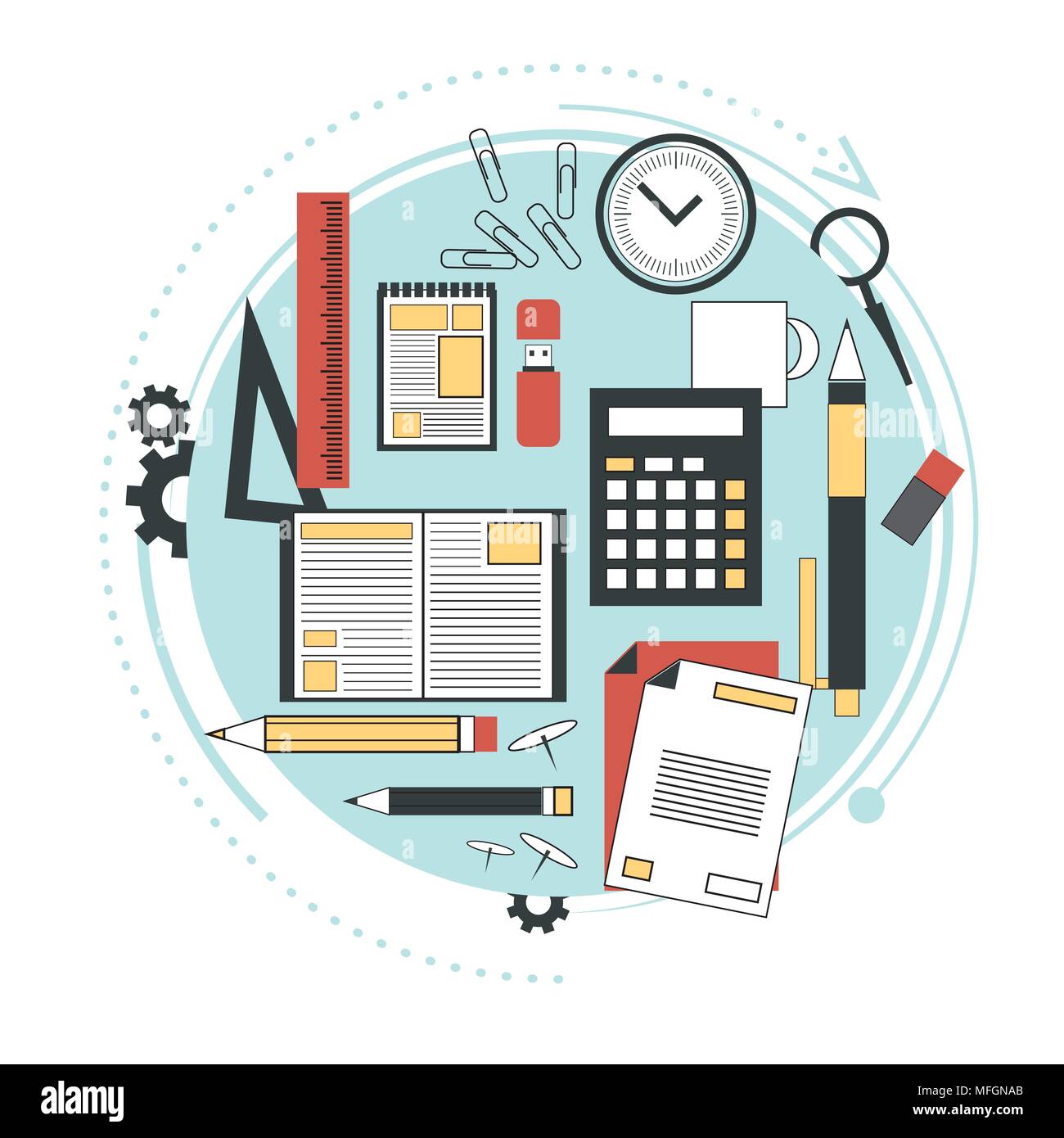 School subjects icon set hi-res stock photography and images - Alamy