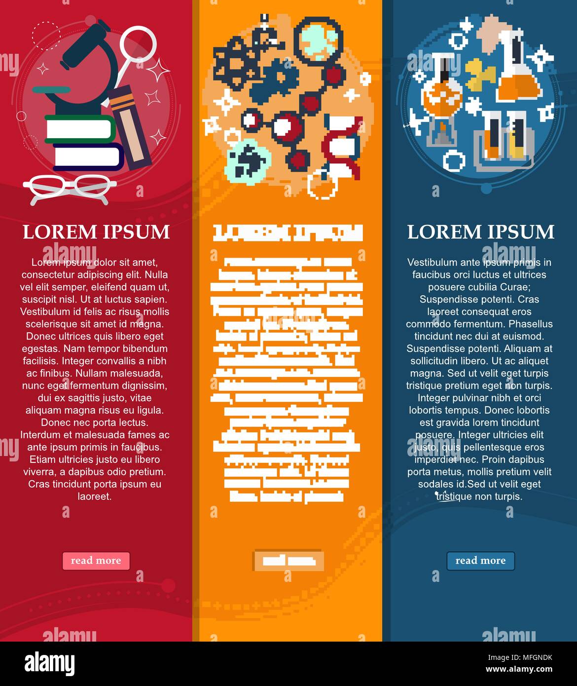 Set of banners chemistry and Physics design elements, symbols, icons ...