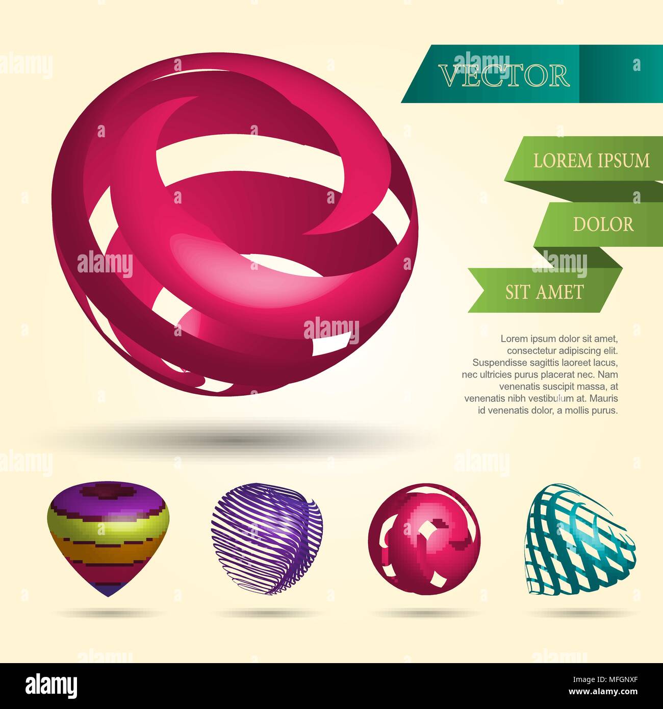 A set of logos for companies with a bright name. Vector illustration