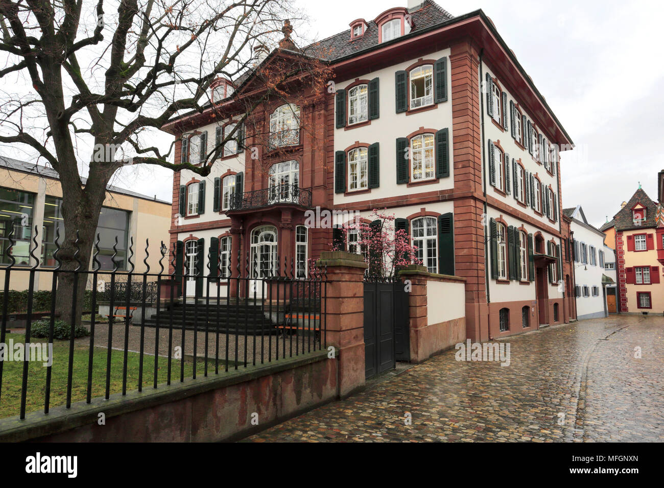Architectural houses in Basel city, Canton Basel Stadt, Switzerland