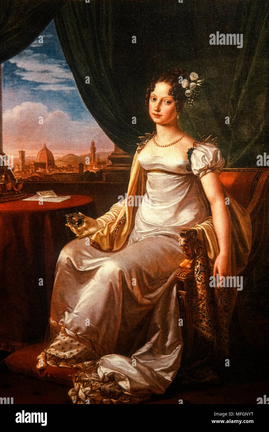 Italy - Pietro Benvenuti - Maria Teresa Asburgo Lorena Arciduchessa di Toscana - 1817 Stock Photo
