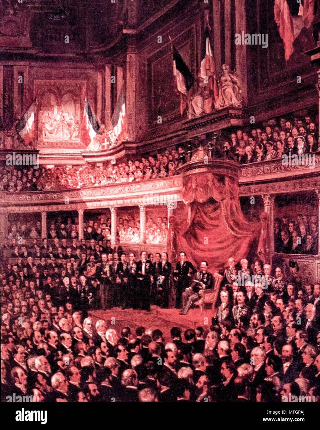 Italy 18 February 1861 . First Italian parliament Stock Photo
