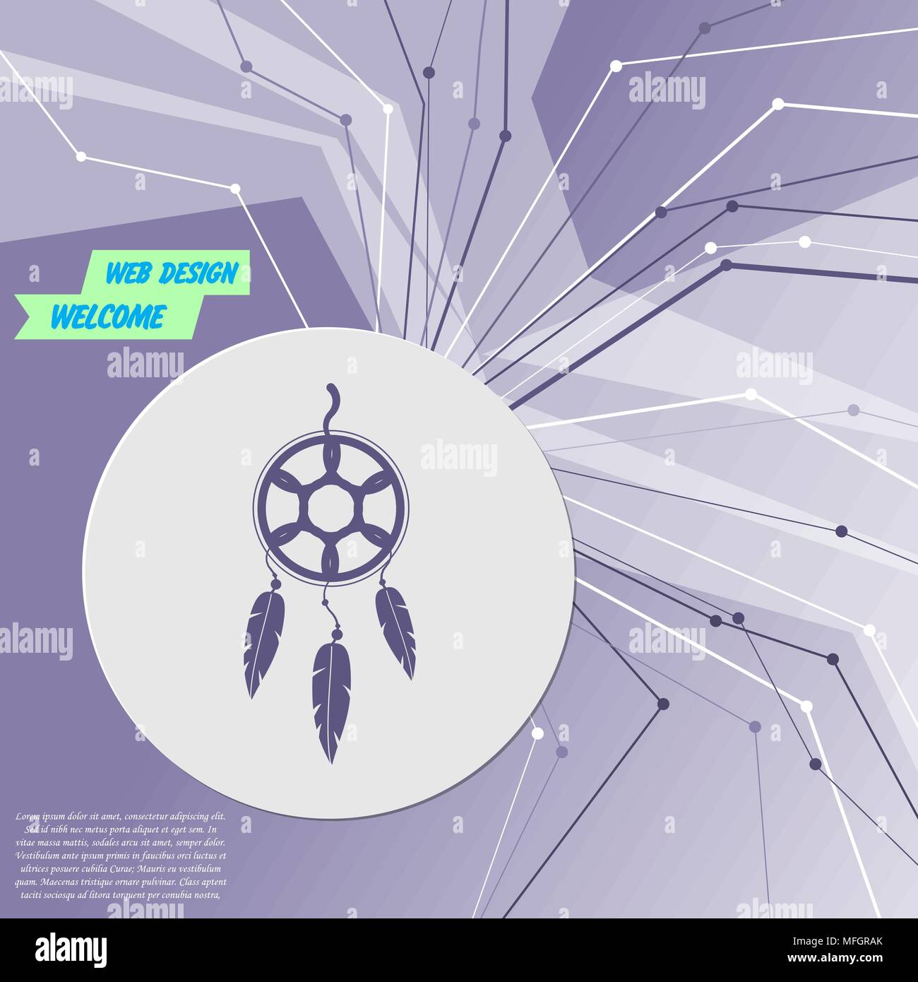 Dream Catcher Icon With Feathers Vector, A Lineal Icon Depicting