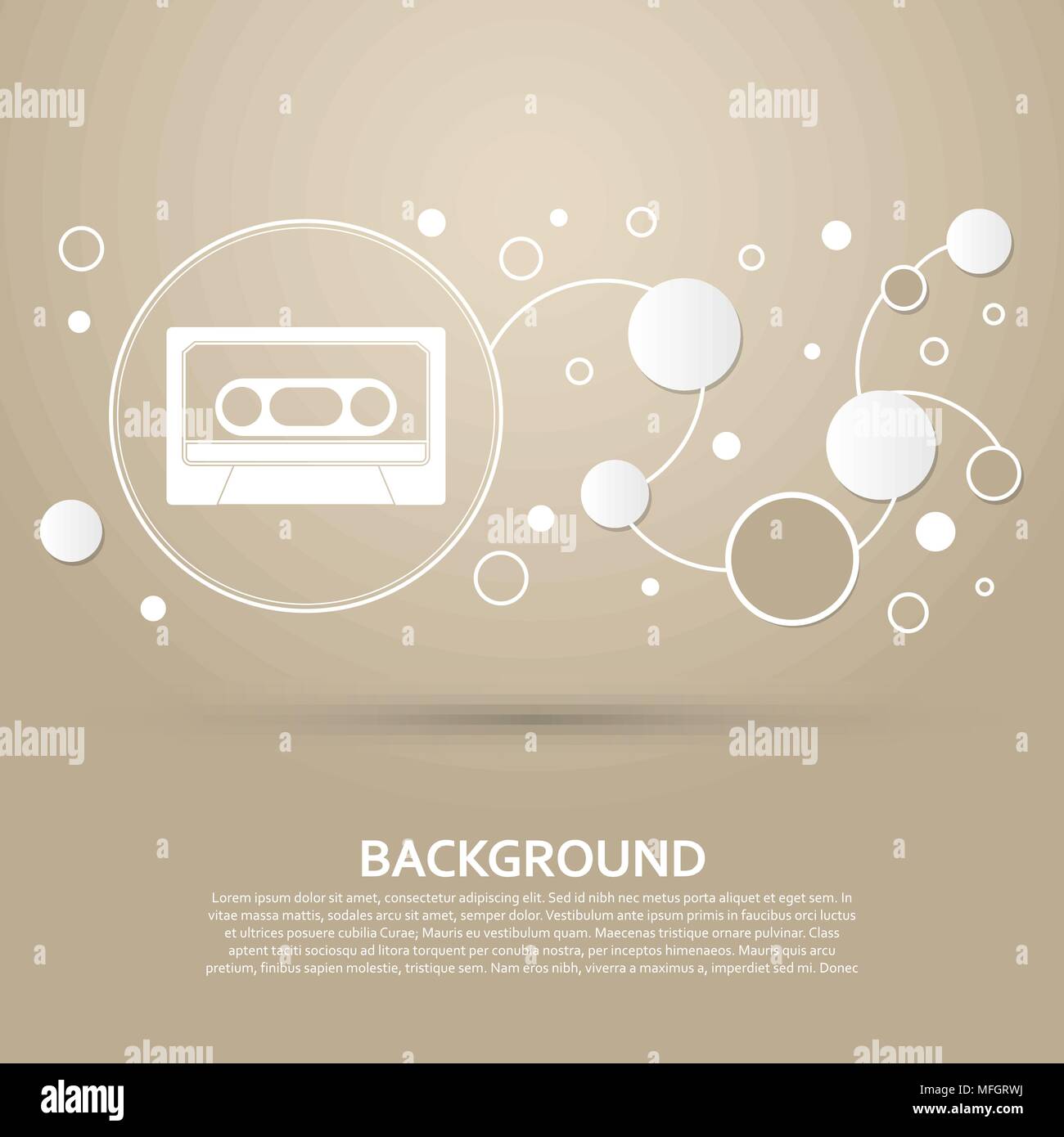 Cassette icon on a brown background with elegant style and modern ...