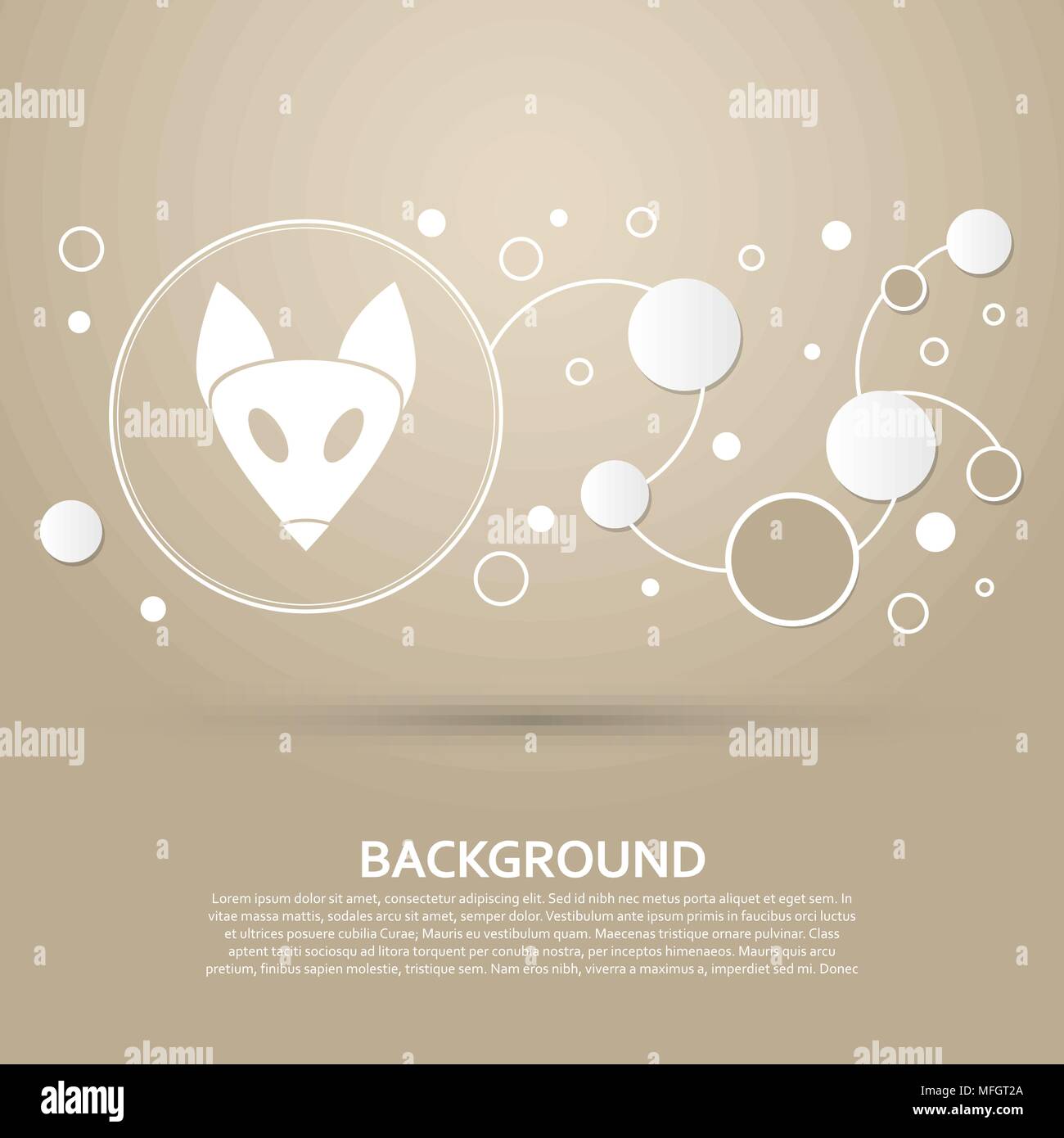 Fox icon on a brown background with elegant style and modern design infographic. Vector illustration Stock Vector