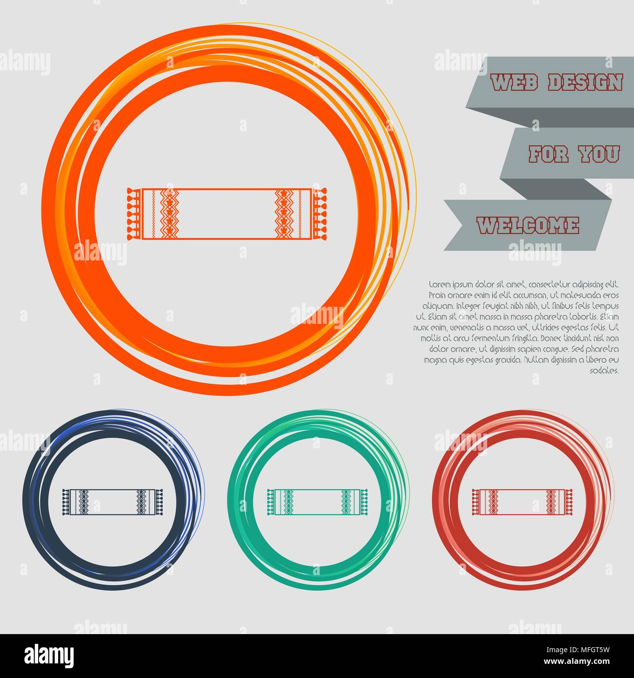 scarf icon on the red, blue, green, orange buttons for your website and ...