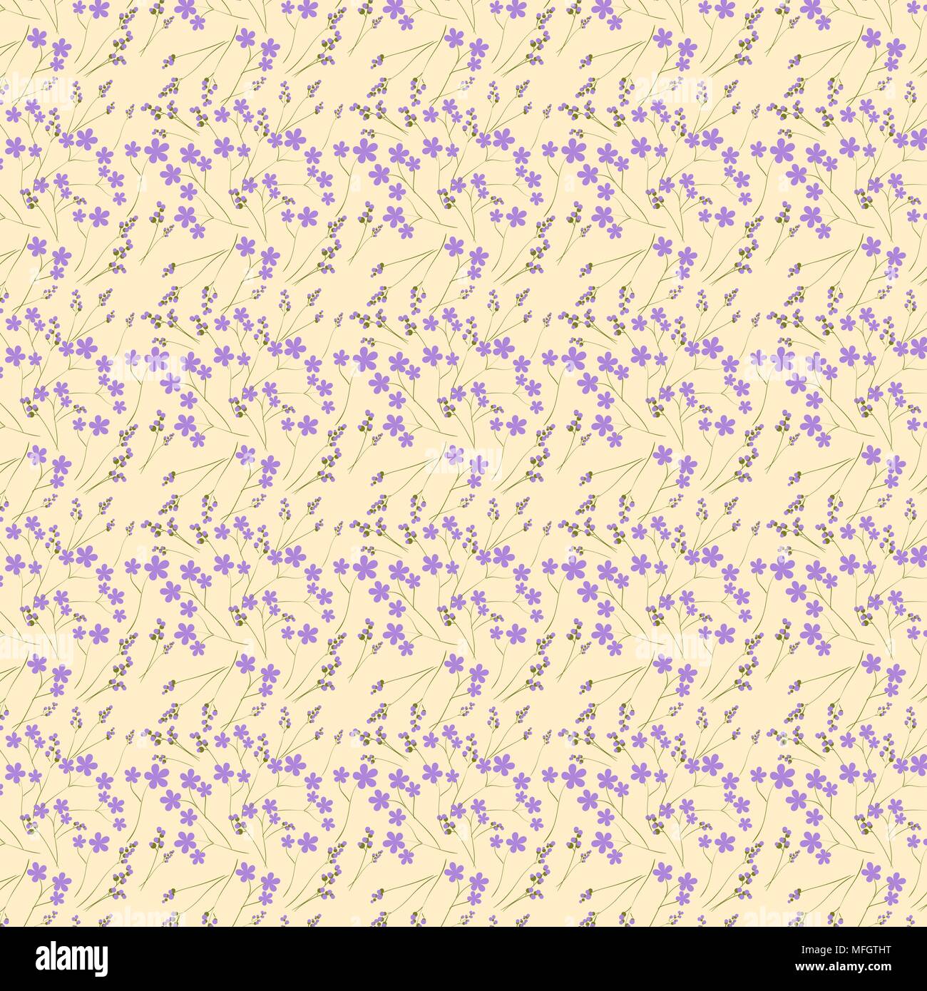 Spring Pattern Purple Seamless pattern with purple spring flowers. It can be used as ...