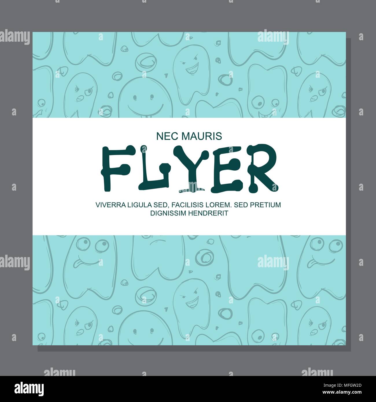 Flyers with Funny faces, cartoon-style on background. It can be used as ...