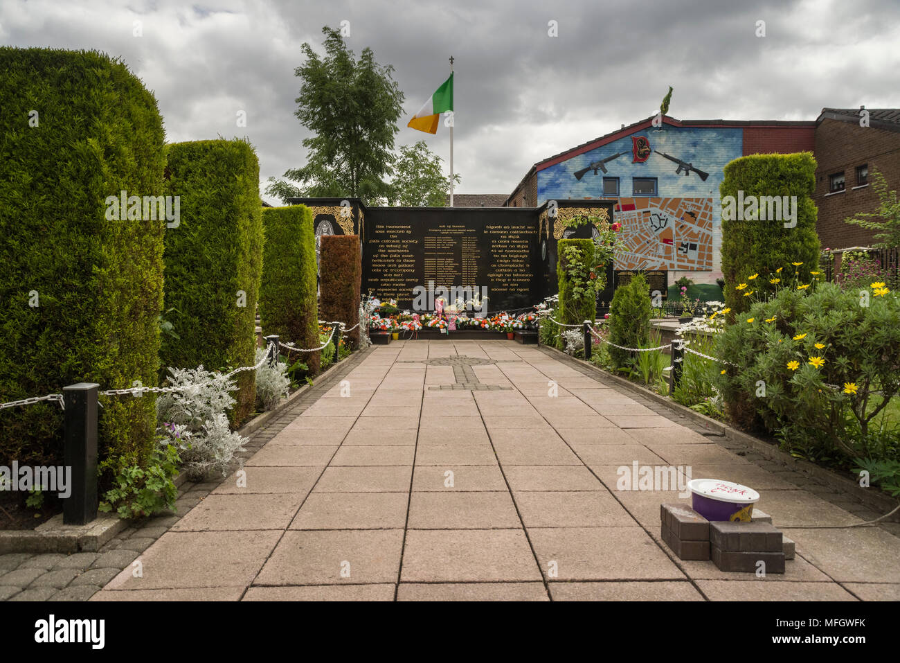 Peace Garden, Falls Road, Belfast, Ulster, Northern Ireland, United Kingdom, Europe Stock Photo