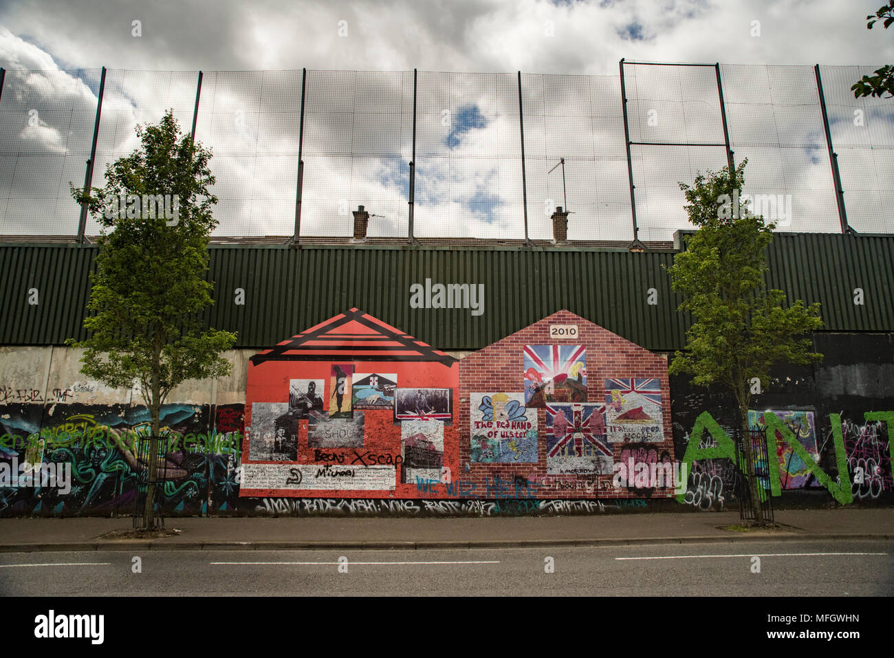 Peace Wall, Belfast, Ulster, Northern Ireland, United Kingdom, Europe