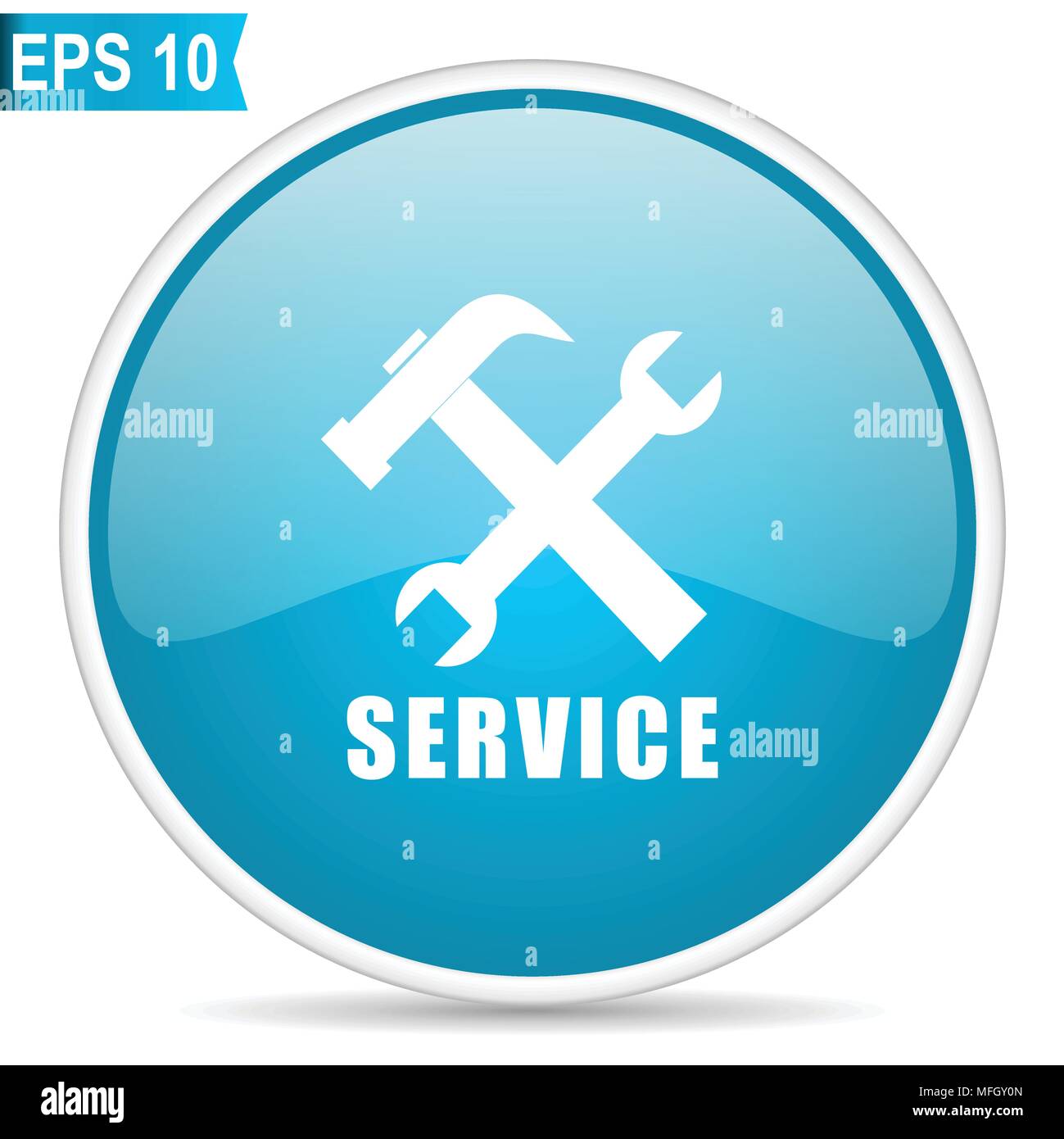 Service blue glossy round vector icon in eps 10. Editable modern design ...