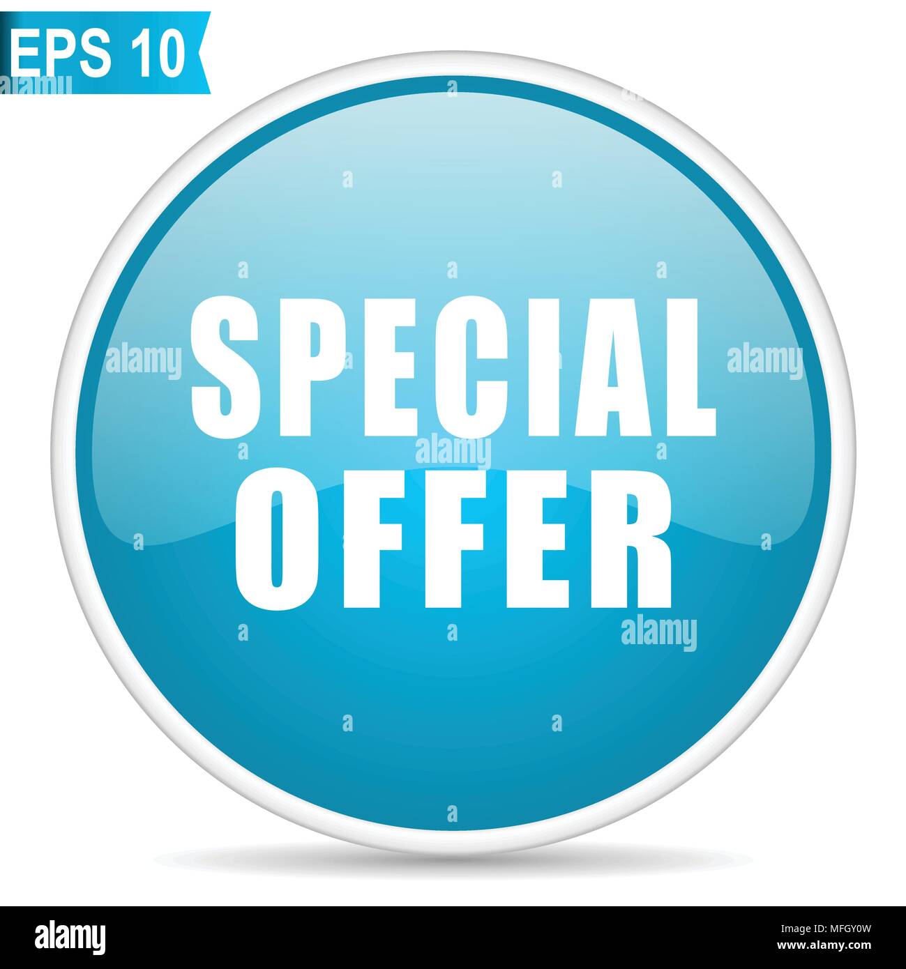 Special offer blue glossy round vector icon in eps 10. Editable modern ...
