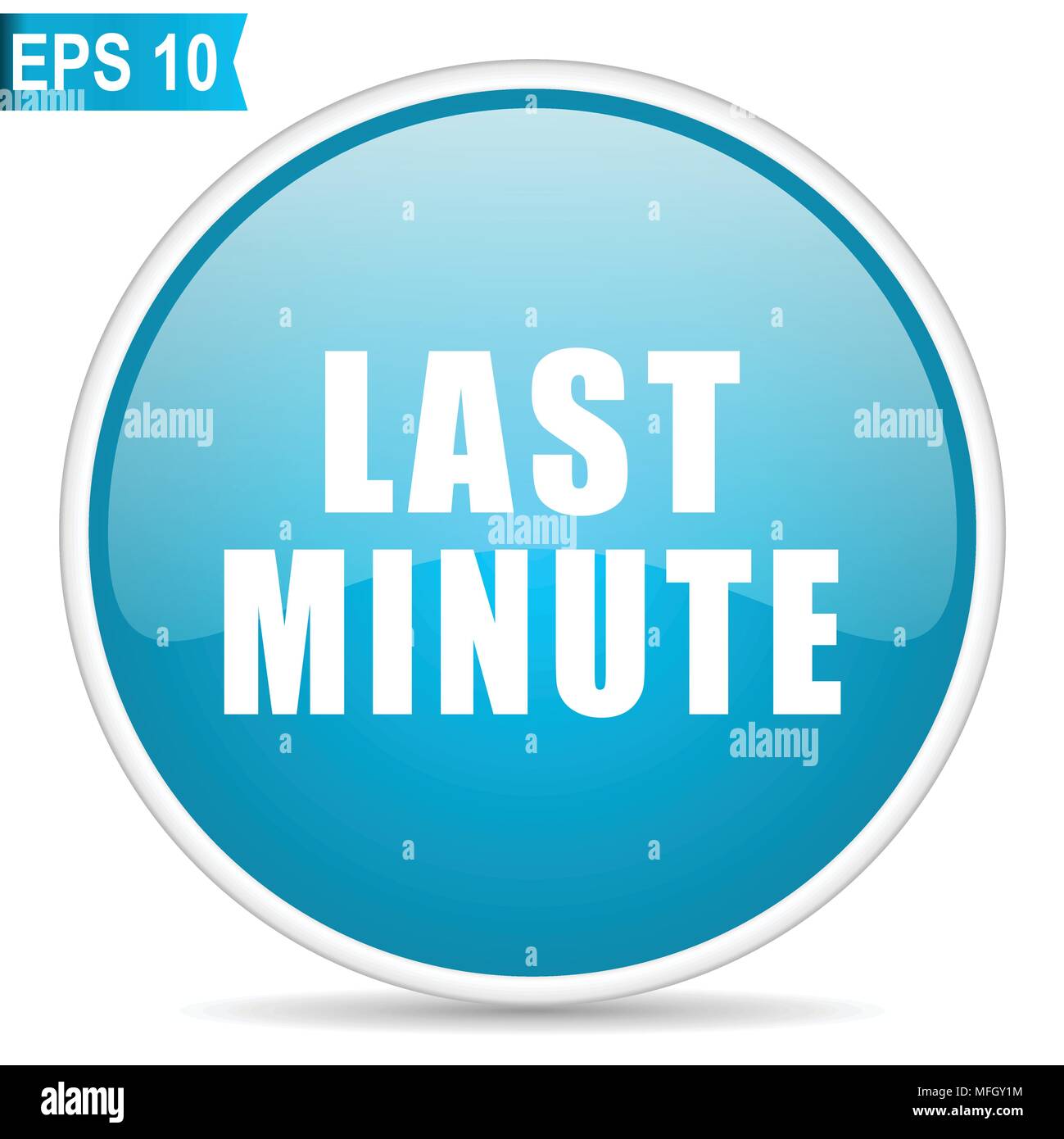 Last minute blue glossy round vector icon in eps 10. Editable modern ...