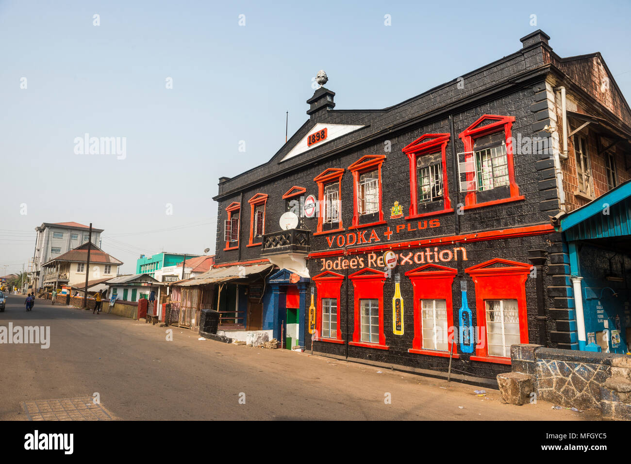 Colonial building in downtown Freetown, Sierra Leone, West Africa