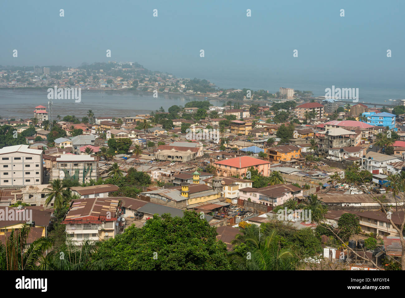 View over Freetown, Sierra Leone, West Africa, Africa Stock Photo