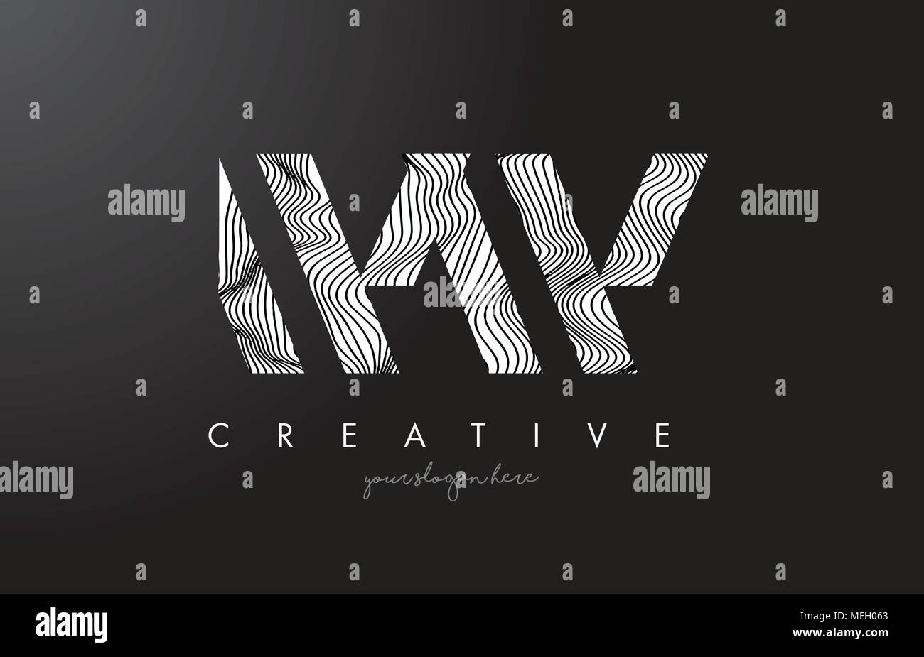 WW W Letter Logo with Zebra Lines Texture Design Vector Illustration ...