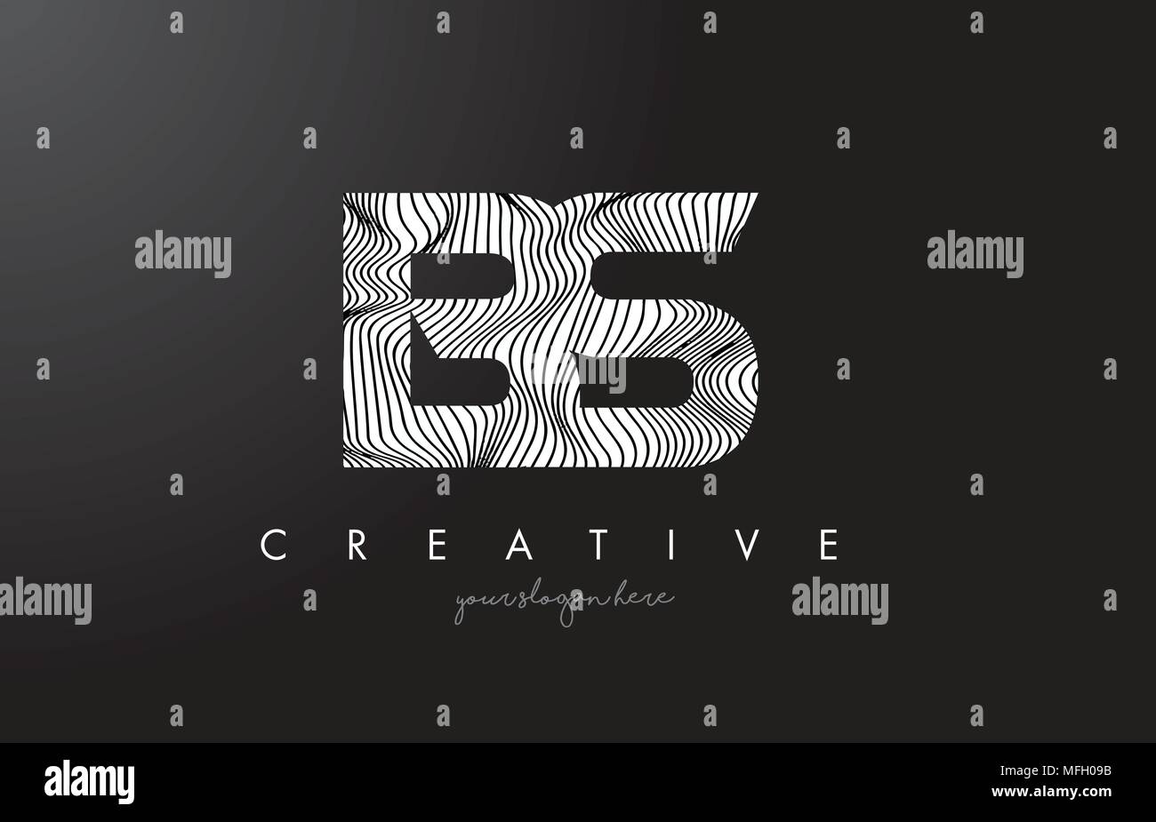 BS B S Letter Logo with Zebra Lines Texture Design Vector Illustration ...