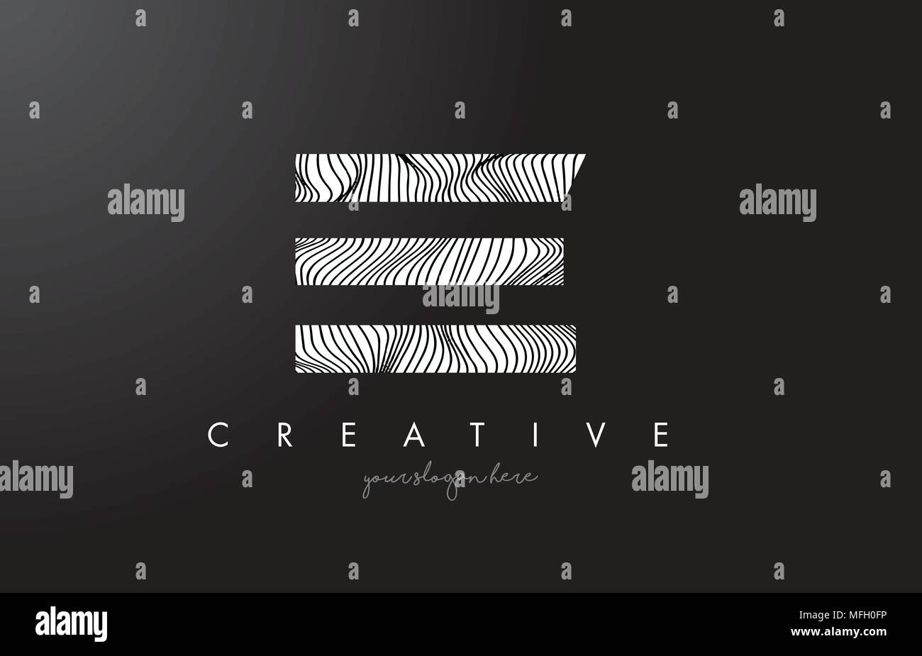 EE E E Letter Logo with Zebra Lines Texture Design Vector Illustration ...