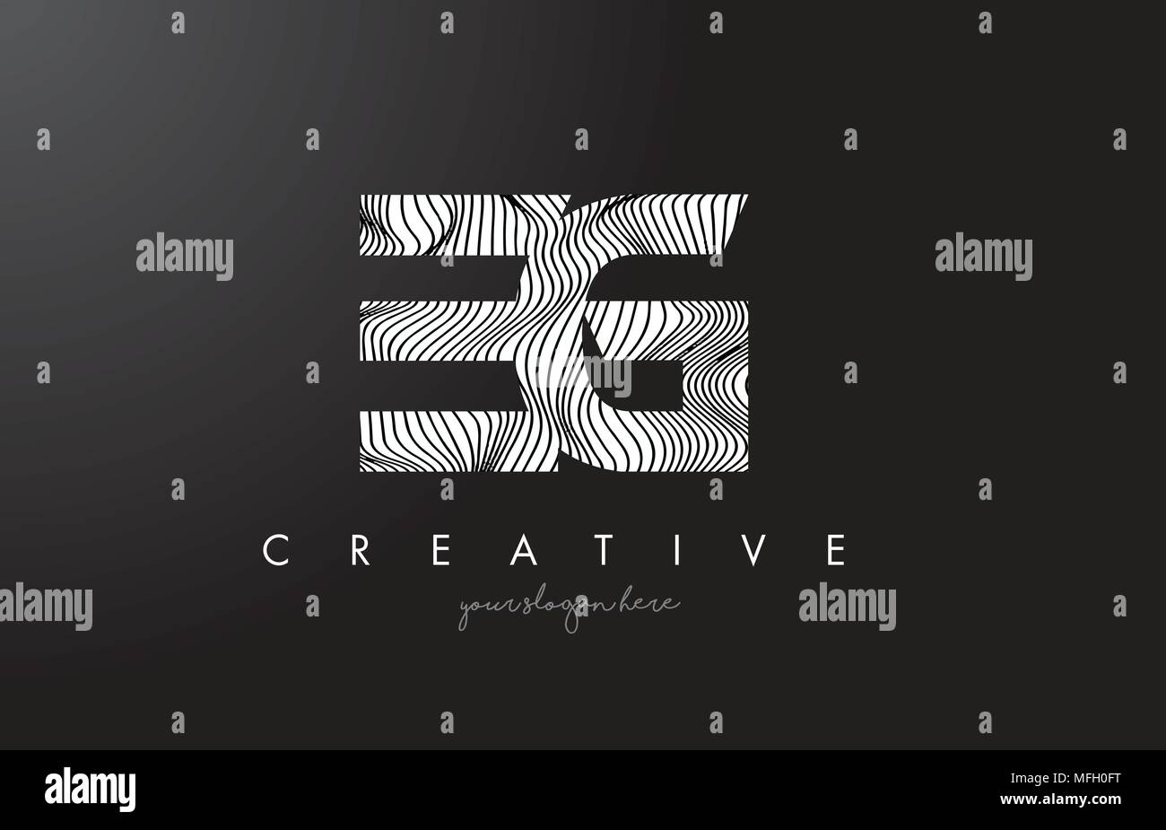 EG E G Letter Logo with Zebra Lines Texture Design Vector Illustration ...