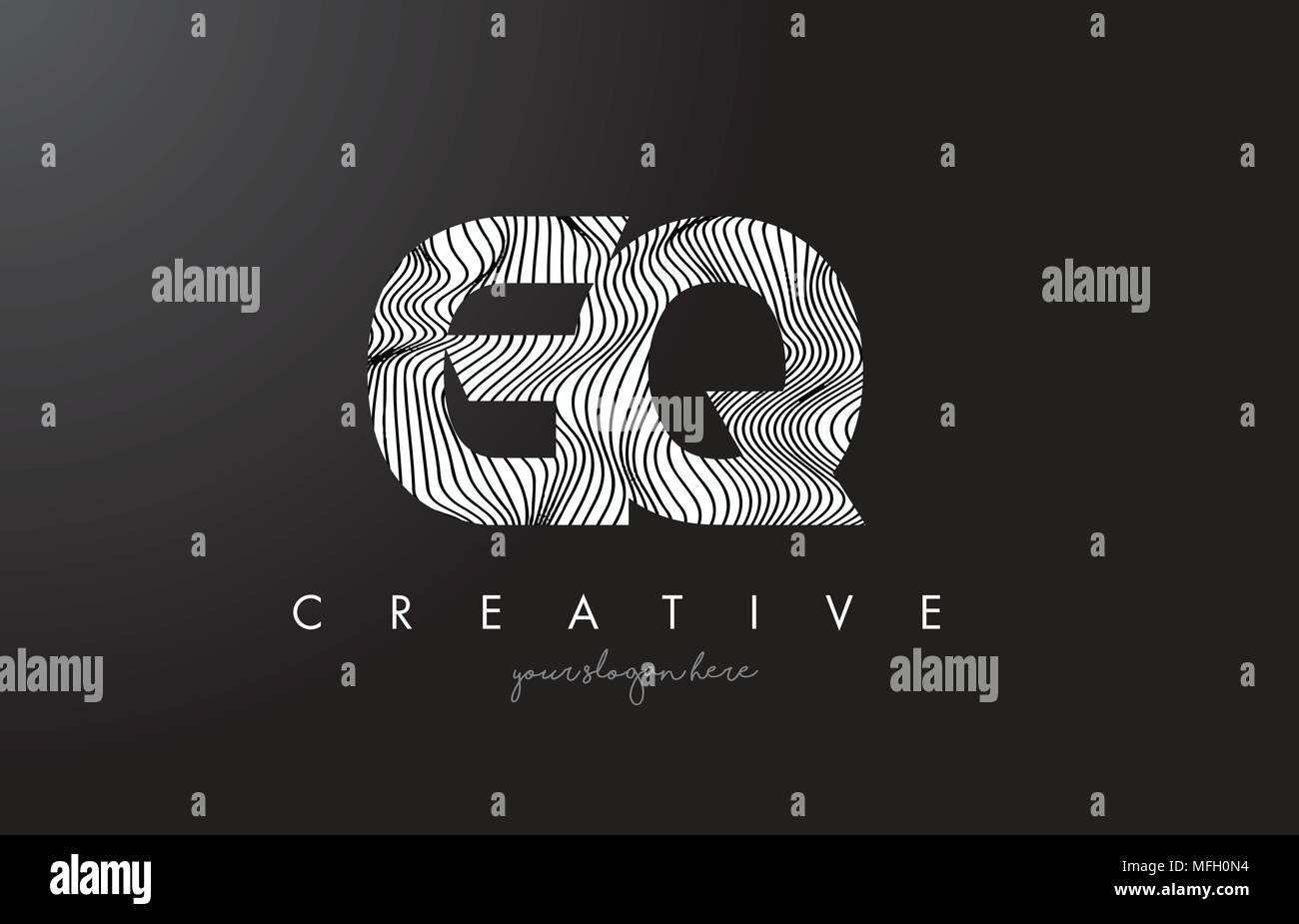 GQ G Q Letter Logo with Zebra Lines Texture Design Vector Illustration ...