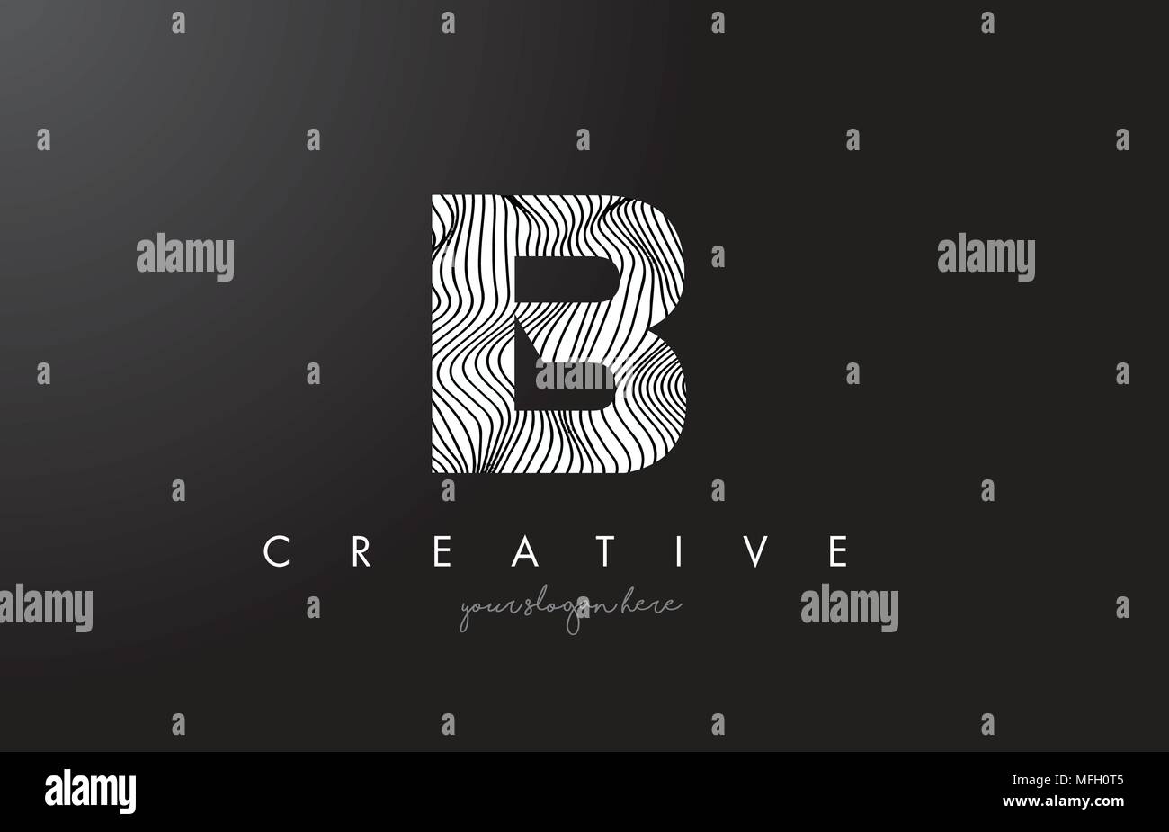 IB I B Letter Logo with Zebra Lines Texture Design Vector Illustration ...
