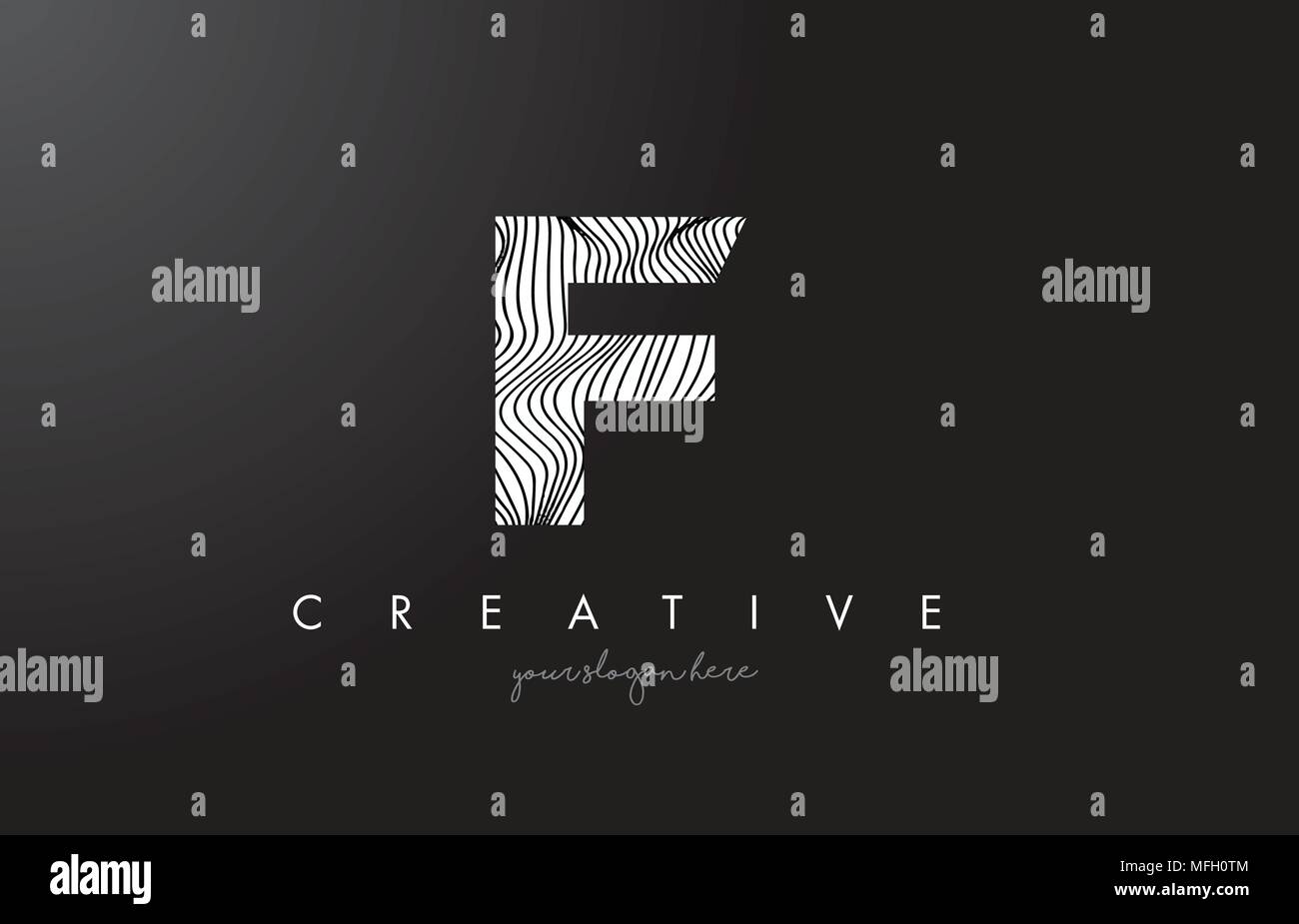 IF I F Letter Logo with Zebra Lines Texture Design Vector Illustration ...