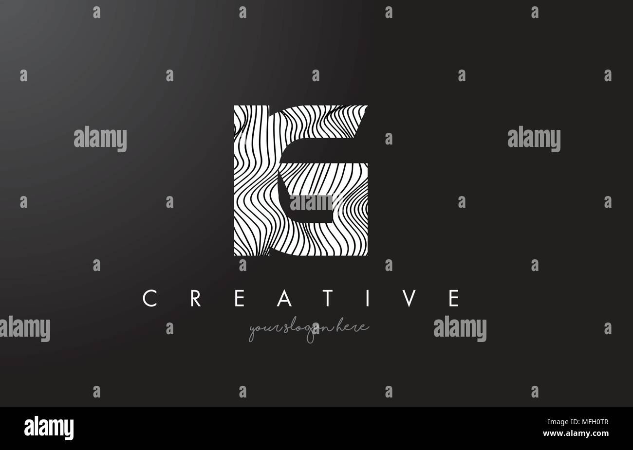 IG I Q Letter Logo with Zebra Lines Texture Design Vector Illustration ...
