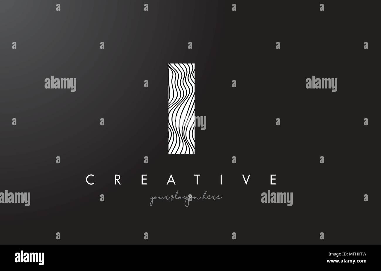 II I I Letter Logo with Zebra Lines Texture Design Vector Illustration ...