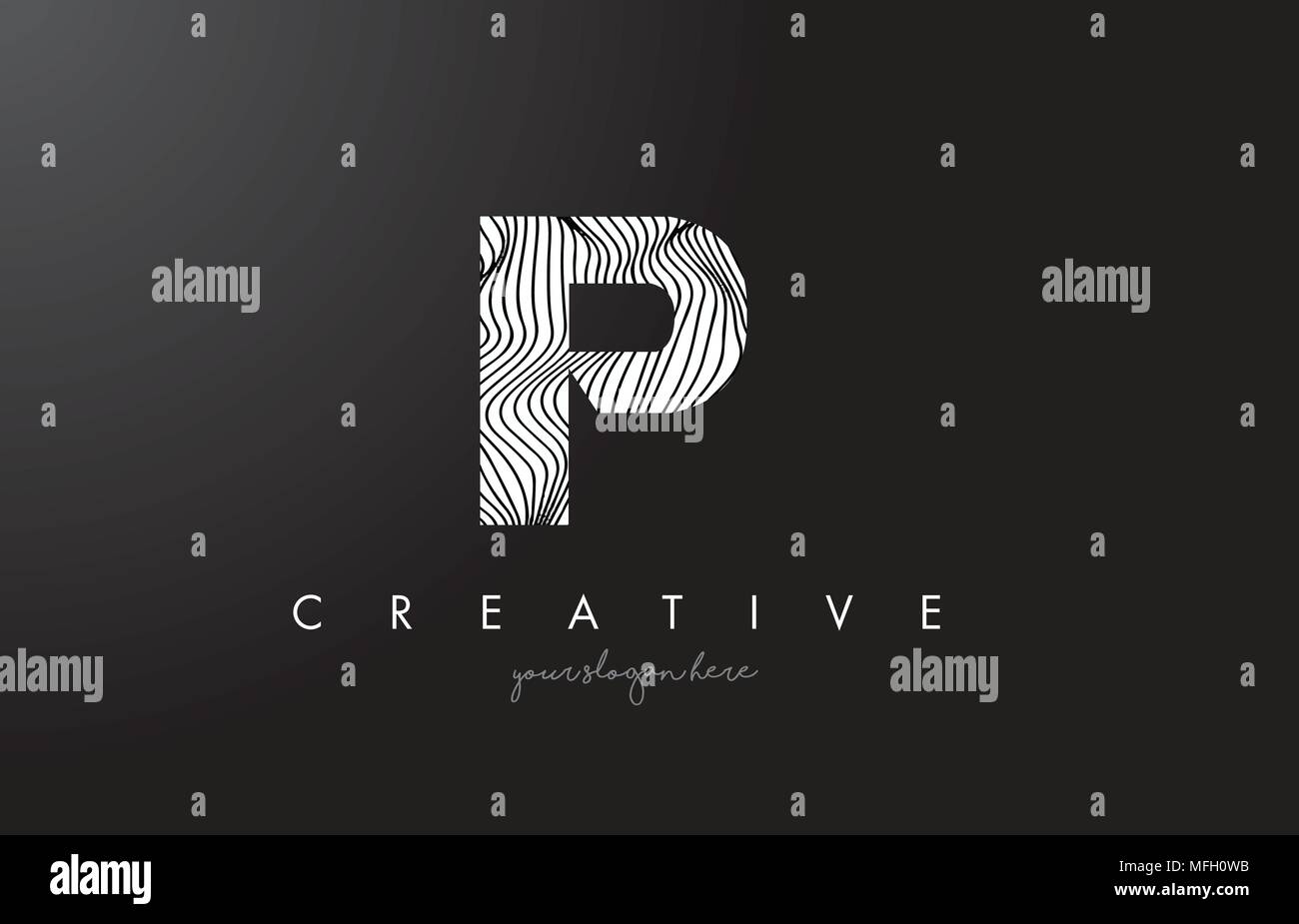 Ips Lettering Graphics IP I P Letter Logo with Zebra Lines Texture Design Vector Illustration ...