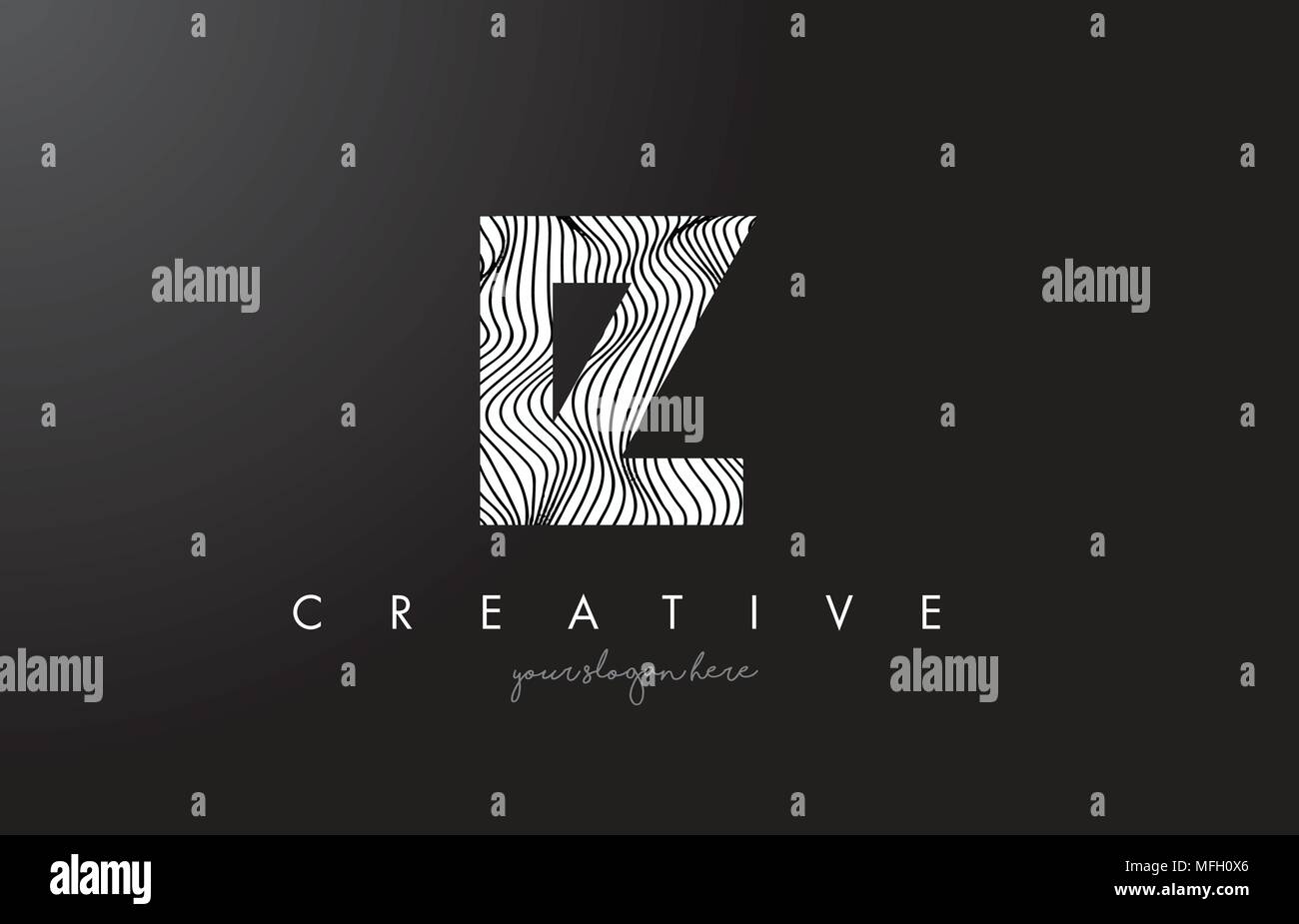 IZ I Z Letter Logo with Zebra Lines Texture Design Vector Illustration ...