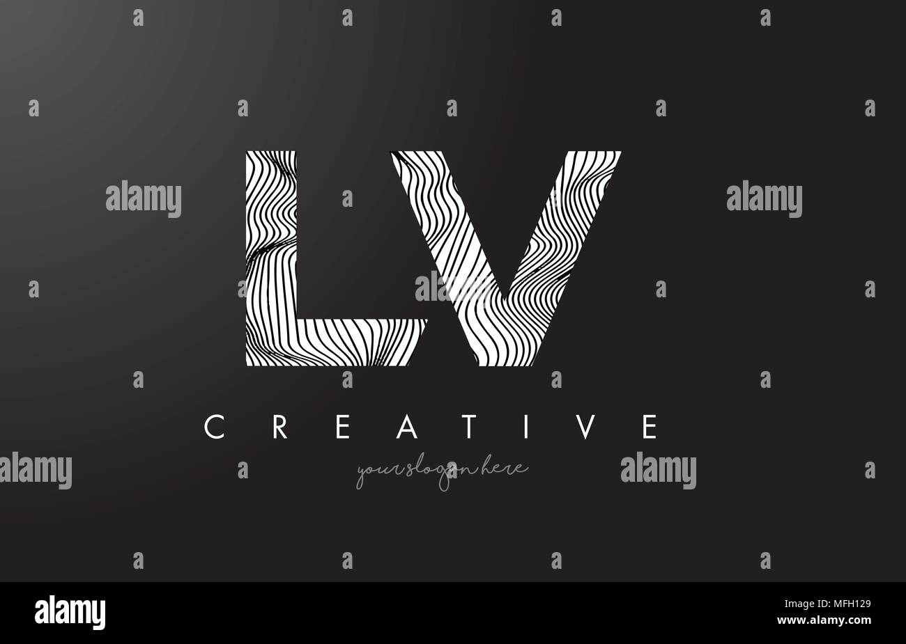 LV L V Letter Logo with Zebra Lines Texture Design Vector Illustration  Stock Vector Image & Art - Alamy