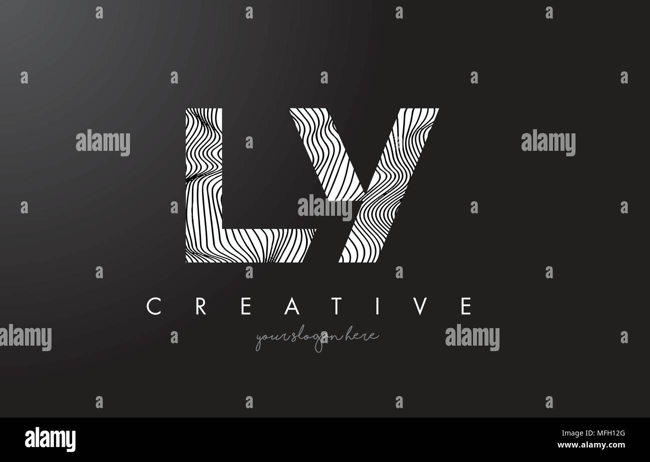 LY L Y Letter Logo with Zebra Lines Texture Design Vector Illustration ...