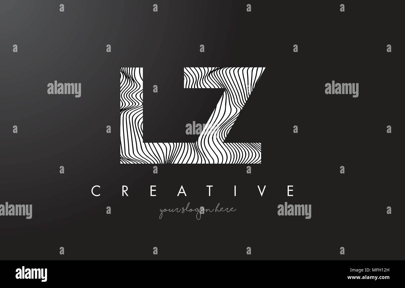 LZ L Z Letter Logo with Zebra Lines Texture Design Vector Illustration ...