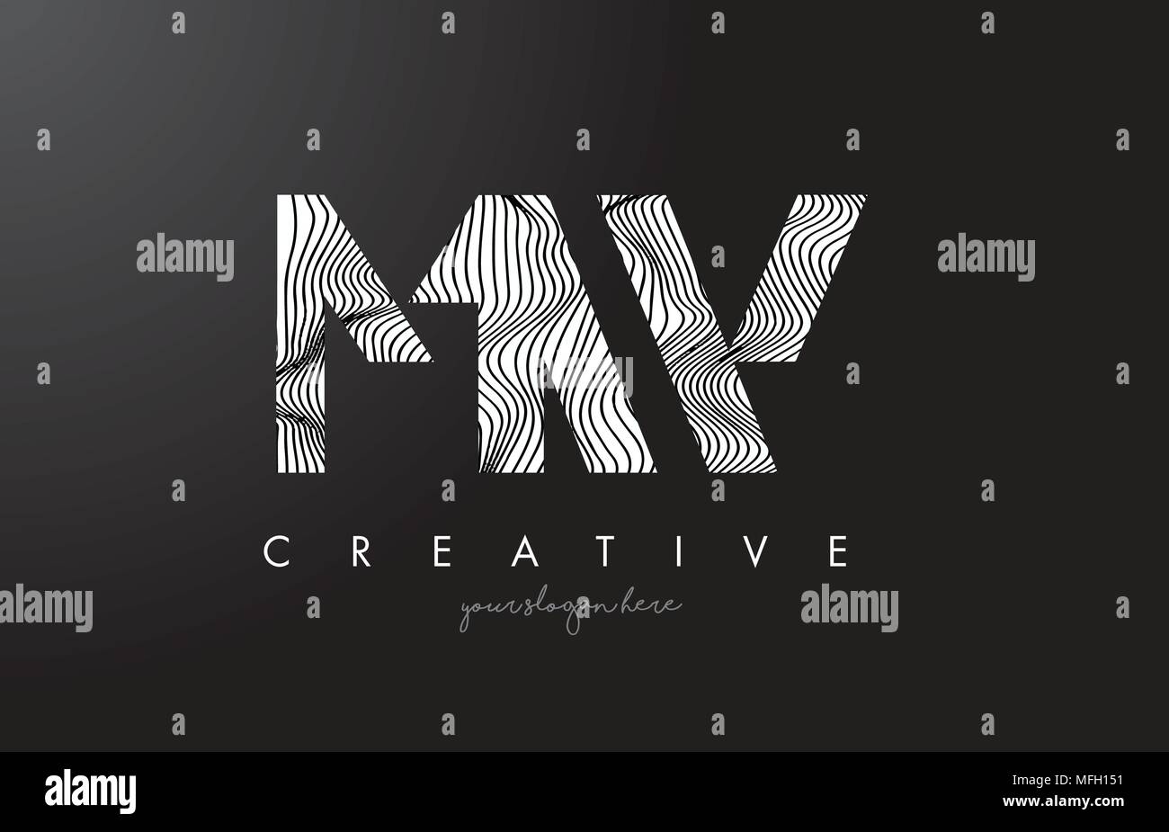 MW M W Letter Logo with Zebra Lines Texture Design Vector Illustration ...