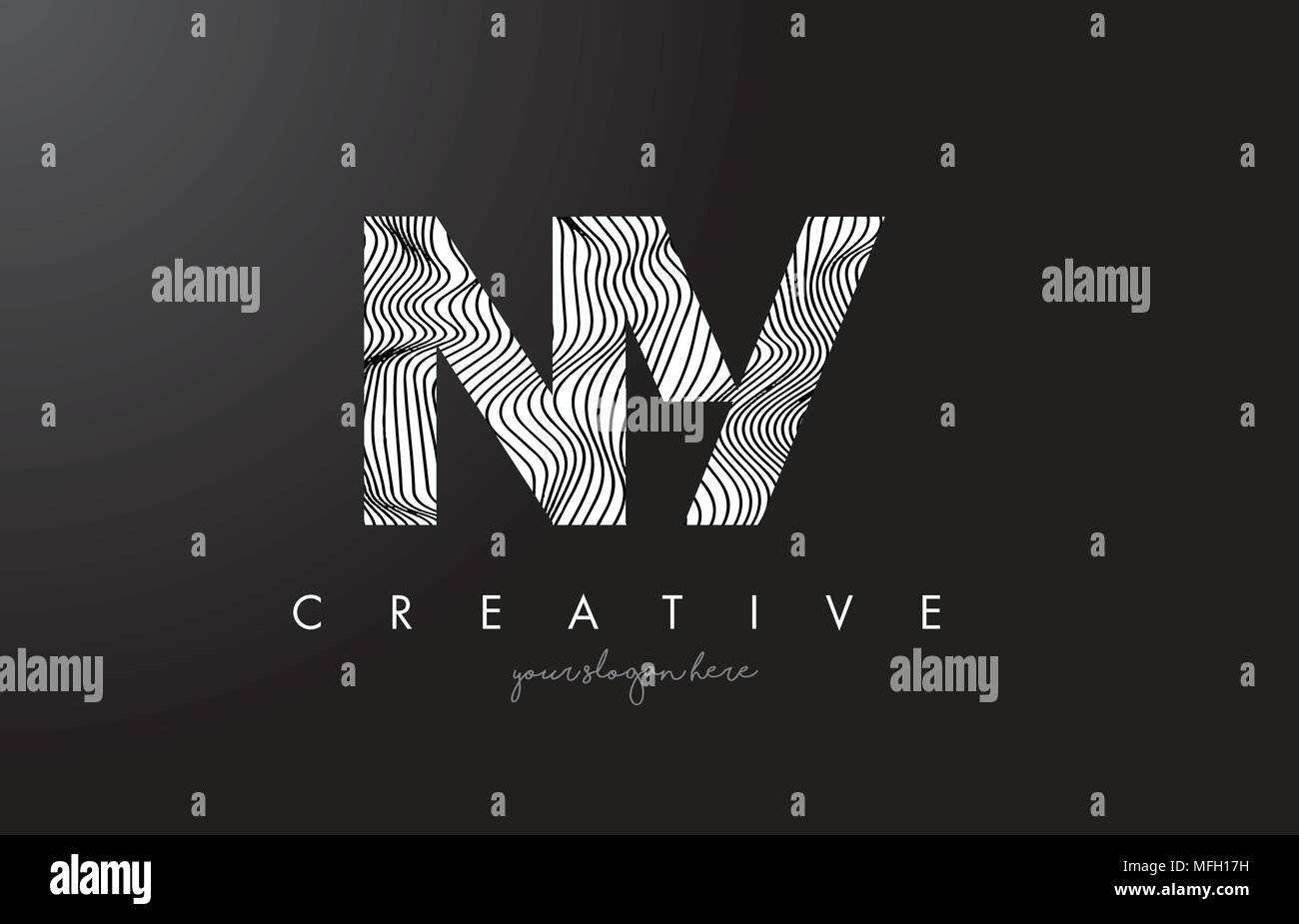 NY N Y Letter Logo with Zebra Lines Texture Design Vector Illustration. Stock Vector