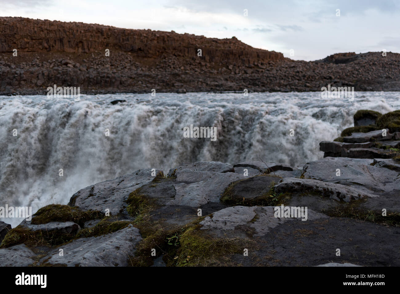 Dettifoss waterfall as background Stock Photo