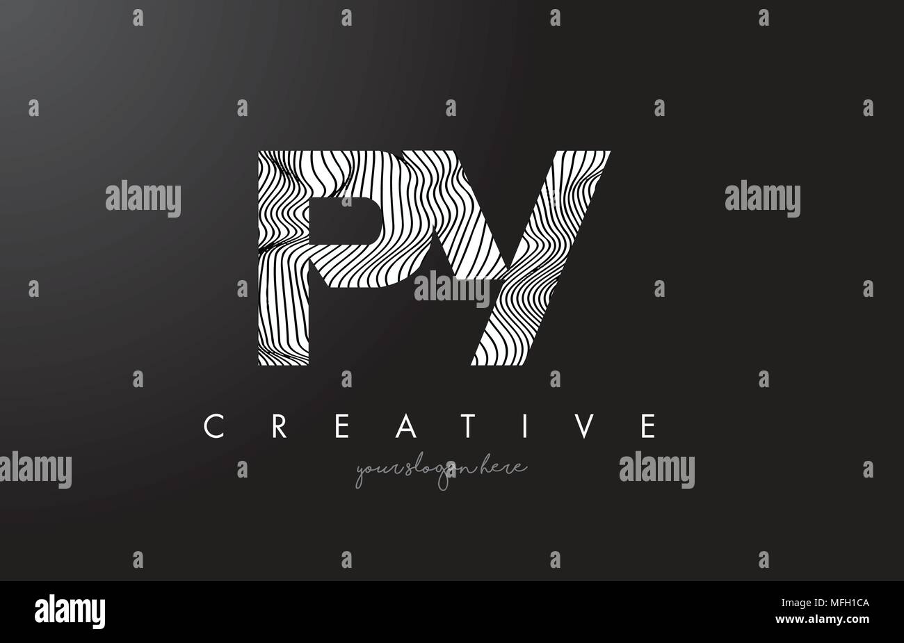 PY P Y Letter Logo with Zebra Lines Texture Design Vector Illustration. Stock Vector