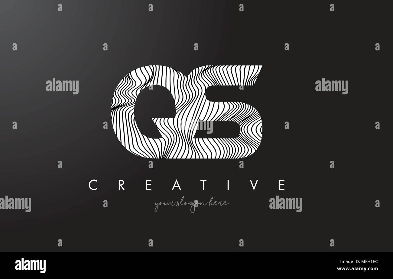 QS Q S Letter Logo with Zebra Lines Texture Design Vector Illustration ...