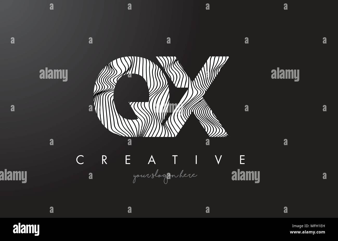 QX Q X Letter Logo with Zebra Lines Texture Design Vector Illustration ...