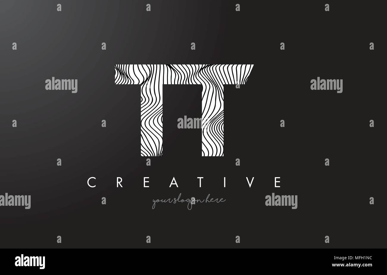 TT T Letter Logo with Zebra Lines Texture Design Vector Illustration ...
