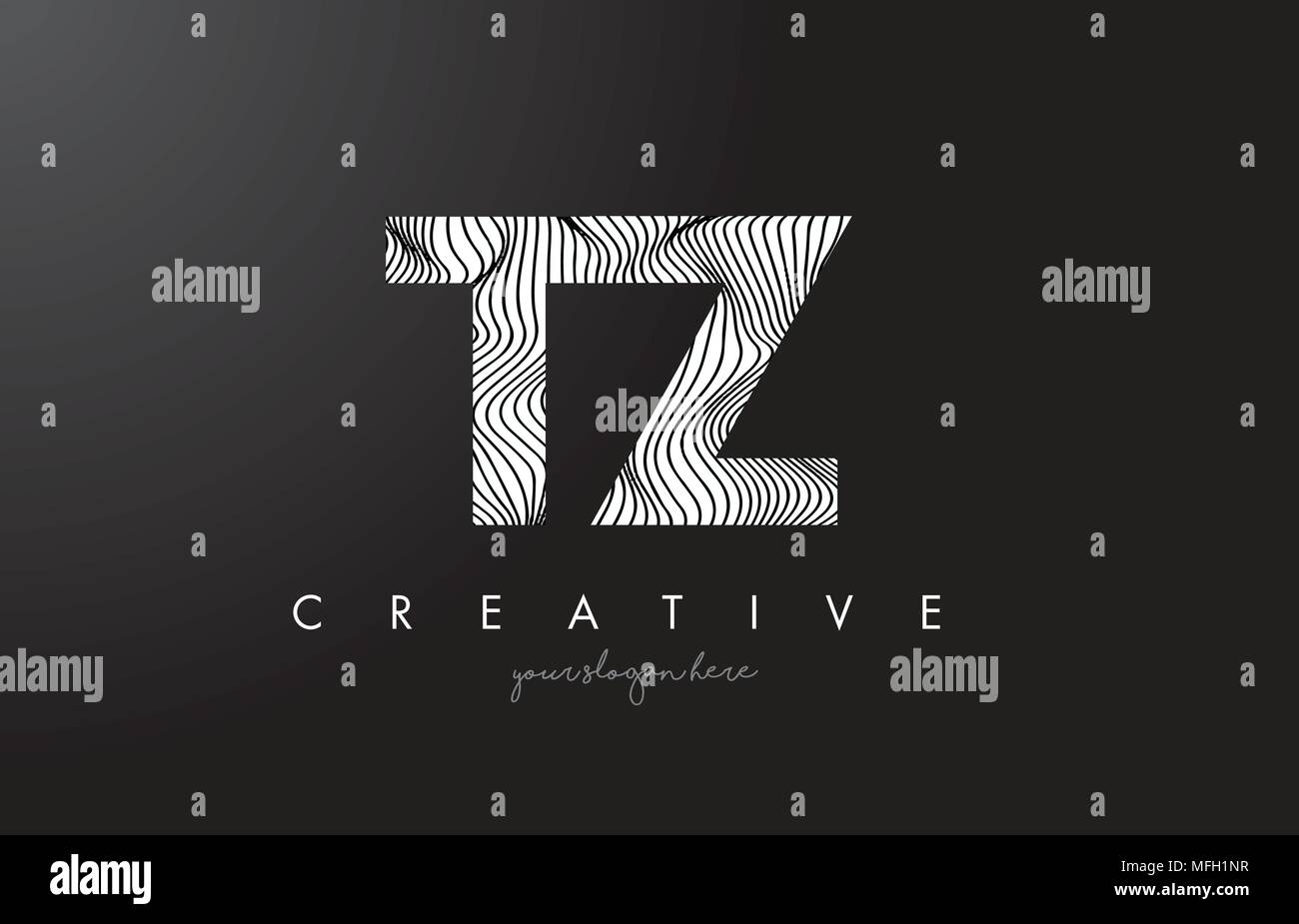 TZ T Z Letter Logo with Zebra Lines Texture Design Vector Illustration ...
