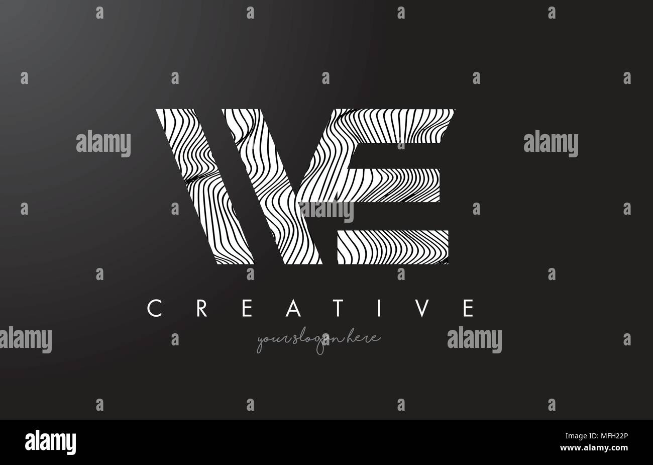 We W E Letter Logo With Zebra Lines Texture Design Vector Illustration Stock Vector Image Art Alamy