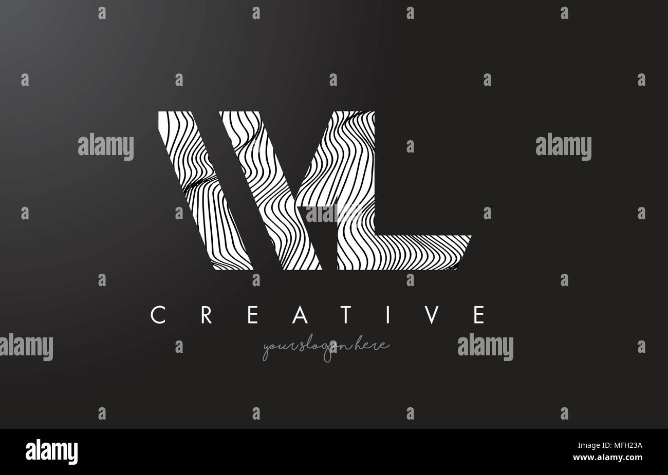 WL W L Letter Logo with Zebra Lines Texture Design Vector Illustration ...